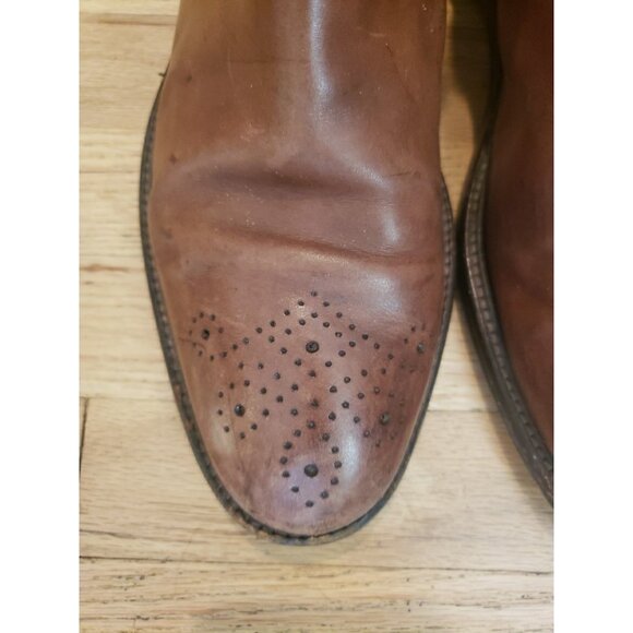Polo Ralph Lauren Boots Chelsea Mens Brown Brogue Leather Italy 11 D - Picture 4 of 16